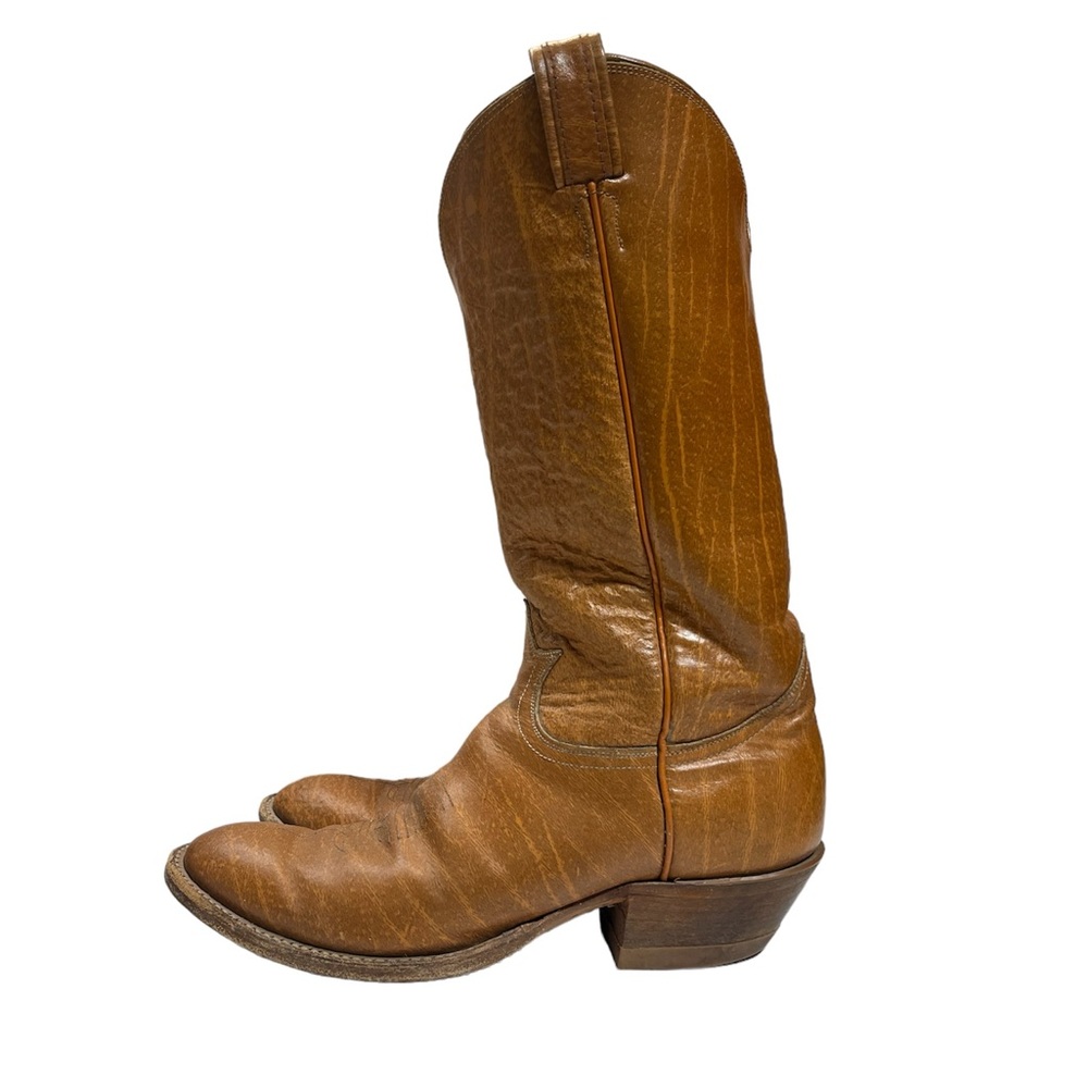 Tony Lama Vintage Brown Leather Cowboy Western Boots Style 5131, Size 8.5